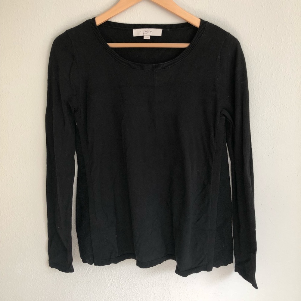 Loft Mixed Media Black Sweater